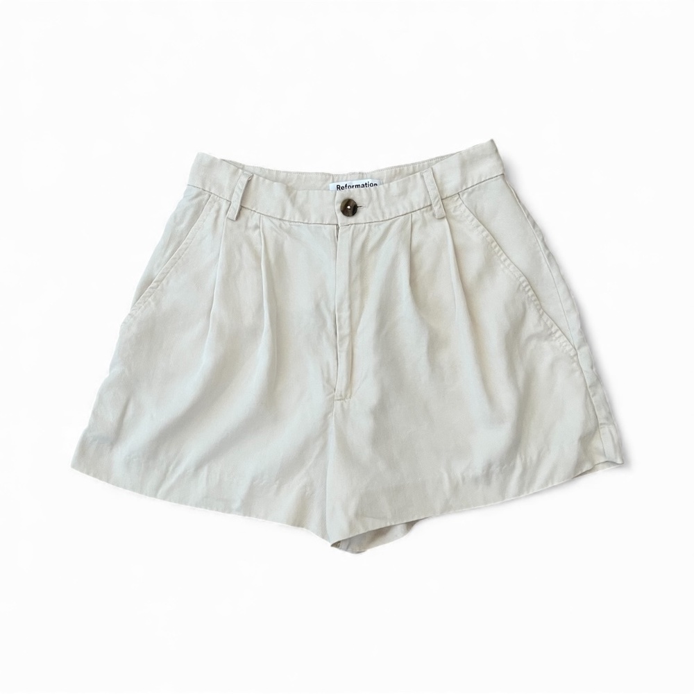 Reformation Mason Shorts - Oatmeal - Size 0 - Picture 2 of 9